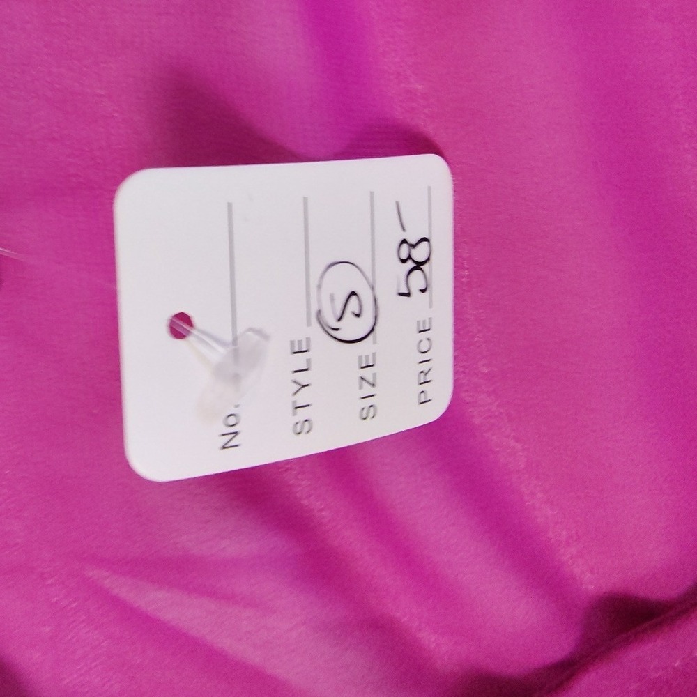 Adrienne Womens Fuchsia Pink Sheer Metallic Vneck Poncho Blouse Top Small 1719SF - Picture 3 of 5